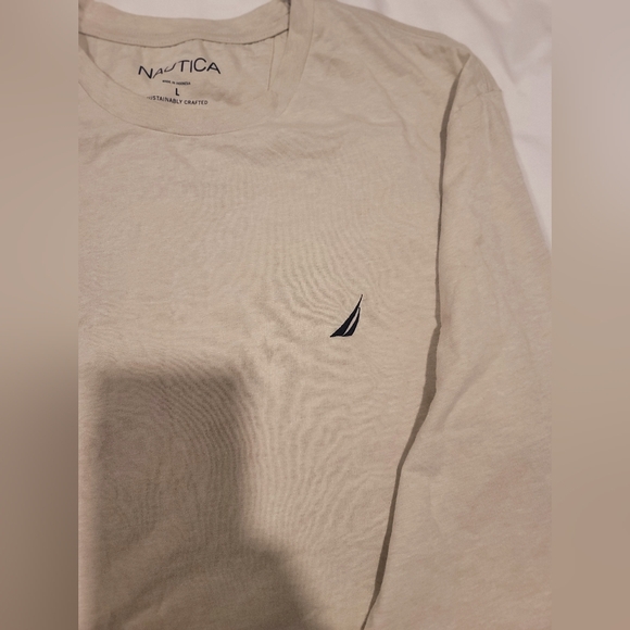 Nautica Men's long sleeve T shirt | Tan Colour | Size L | NWT - Picture 4 of 9